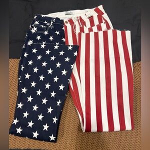Judy Blue Red and Blue Star Stripe Pants